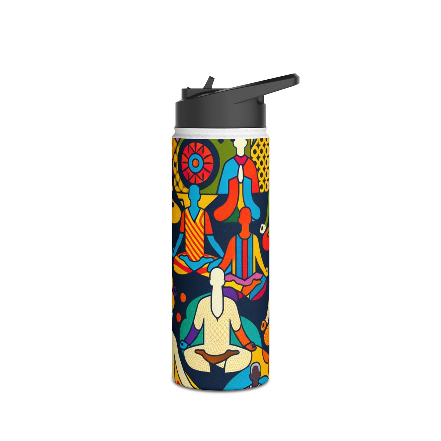 Vibrant Sadana: Prana in Nouveau Réalité - Water Bottle