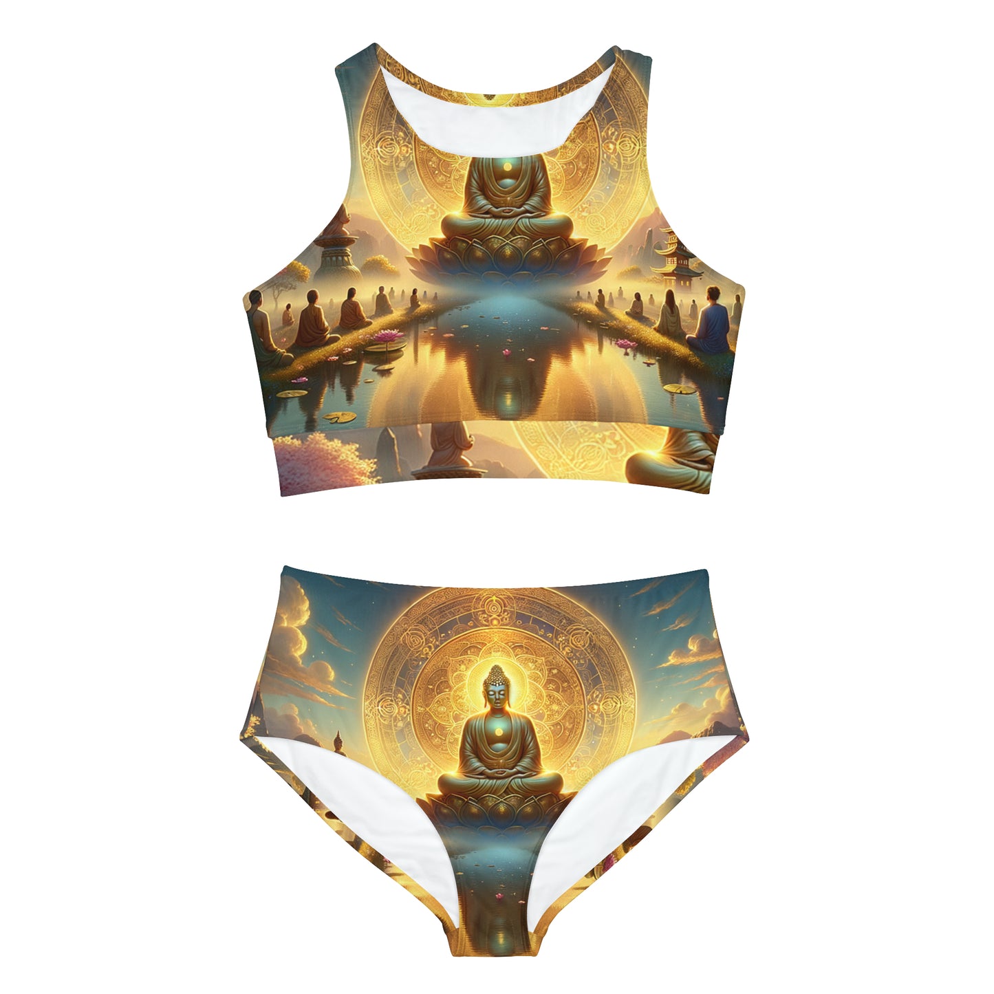 "Serenity in Transience: Illuminations of the Heart Sutra" - Hot Yoga Bikini Set