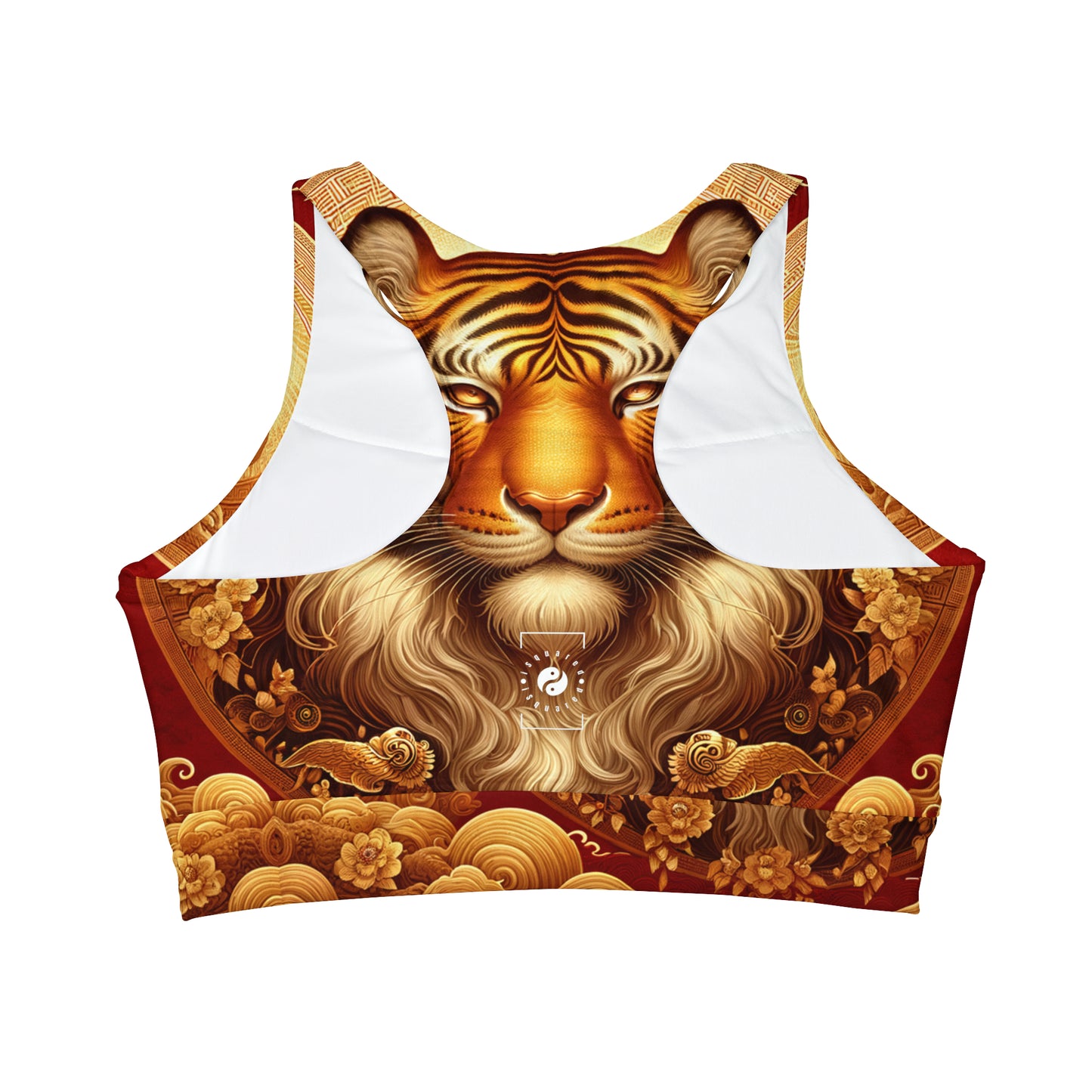 "Golden Majesty: Ascension of the Lunar Tiger" - High Neck Crop Top