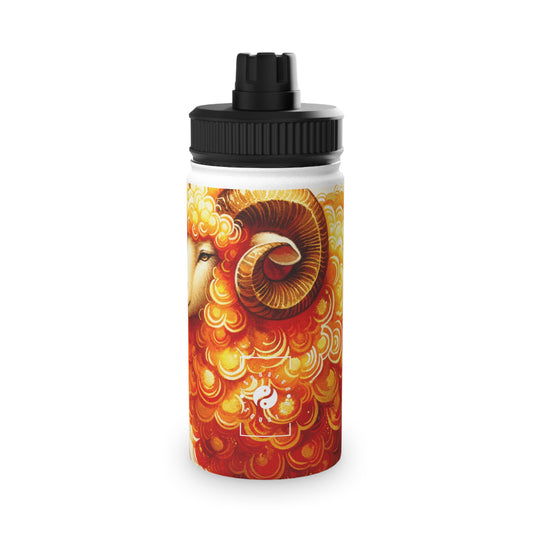 "Auspicious Gold of Divine Ewe: A Lunar New Year Revelry" - Sports Water Bottle