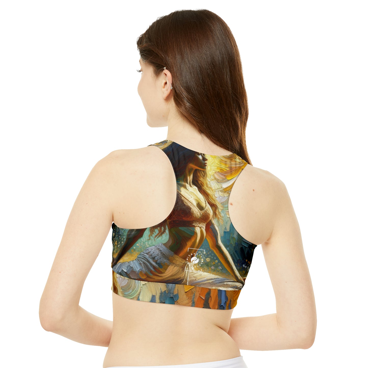 "Golden Warrior: A Tranquil Harmony" - High Neck Crop Top