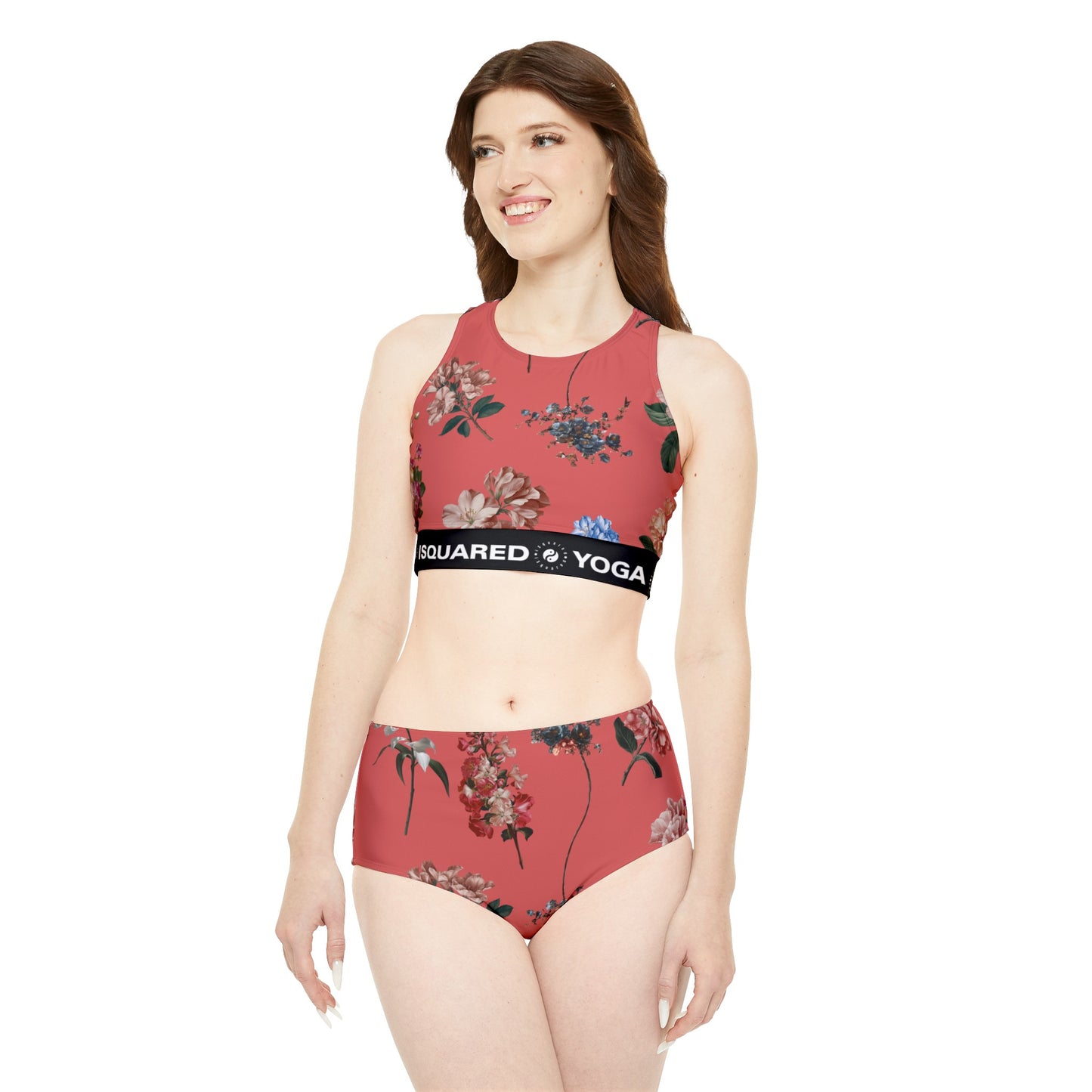 Botanicals on Coral - Hot Yoga Bikini Set