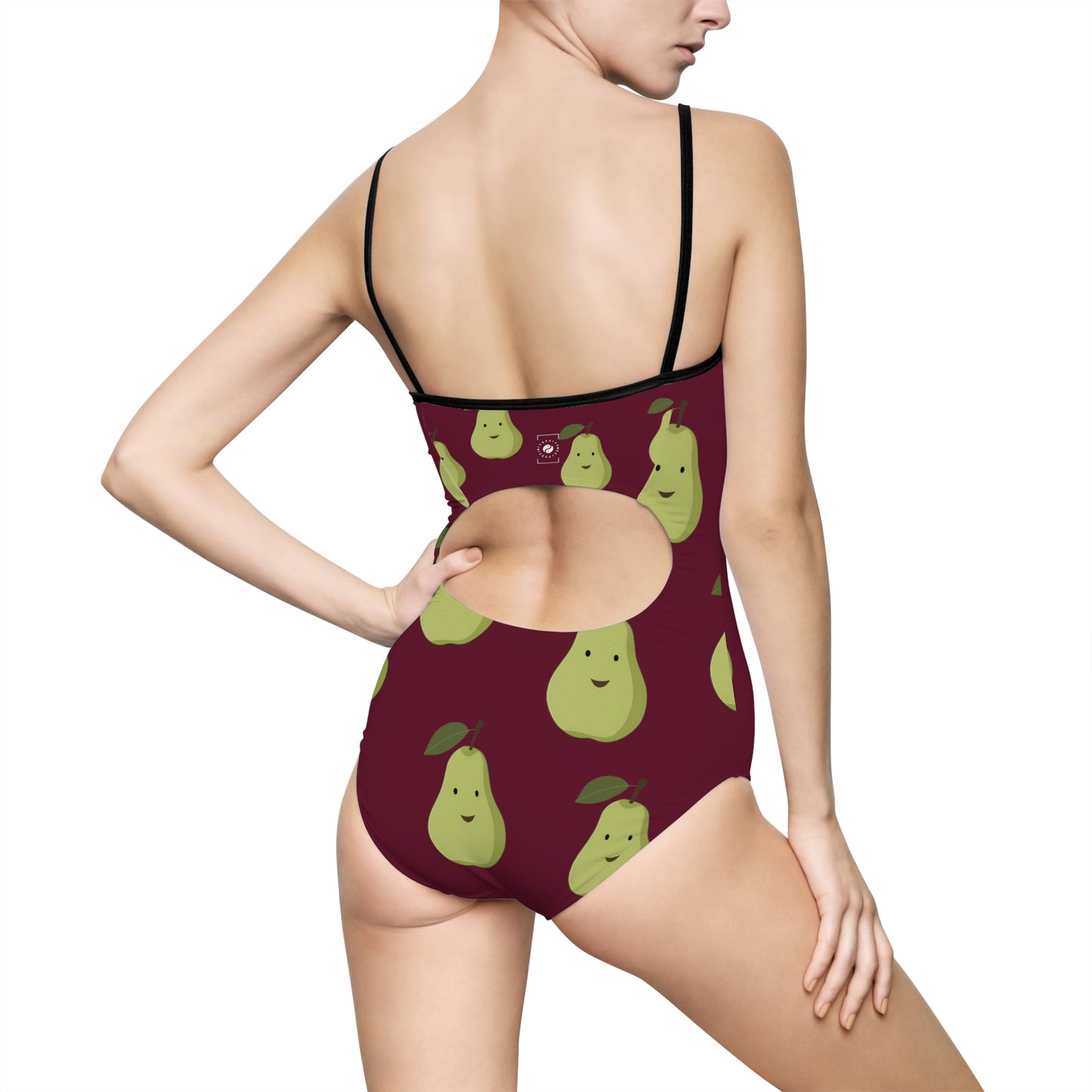 #60182D Deep Siena + Pear - Openback Swimsuit