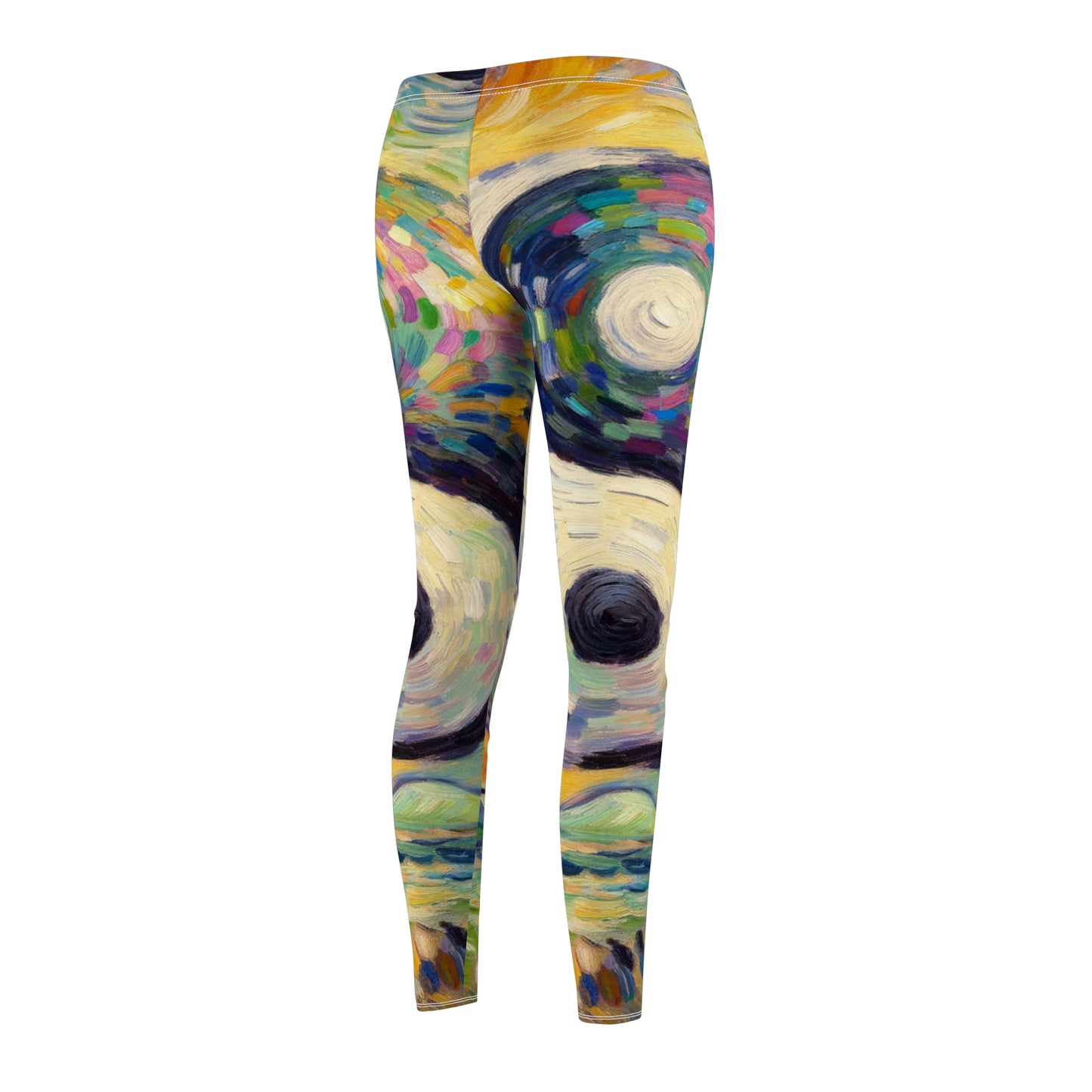 "Spectral Duality: An Impressionist Balance" - Casual Leggings