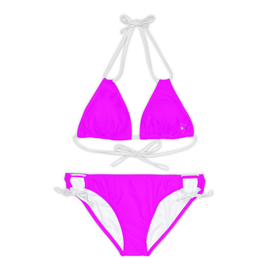 #f000ff Neon Purple - Ensemble de bikini à lacets