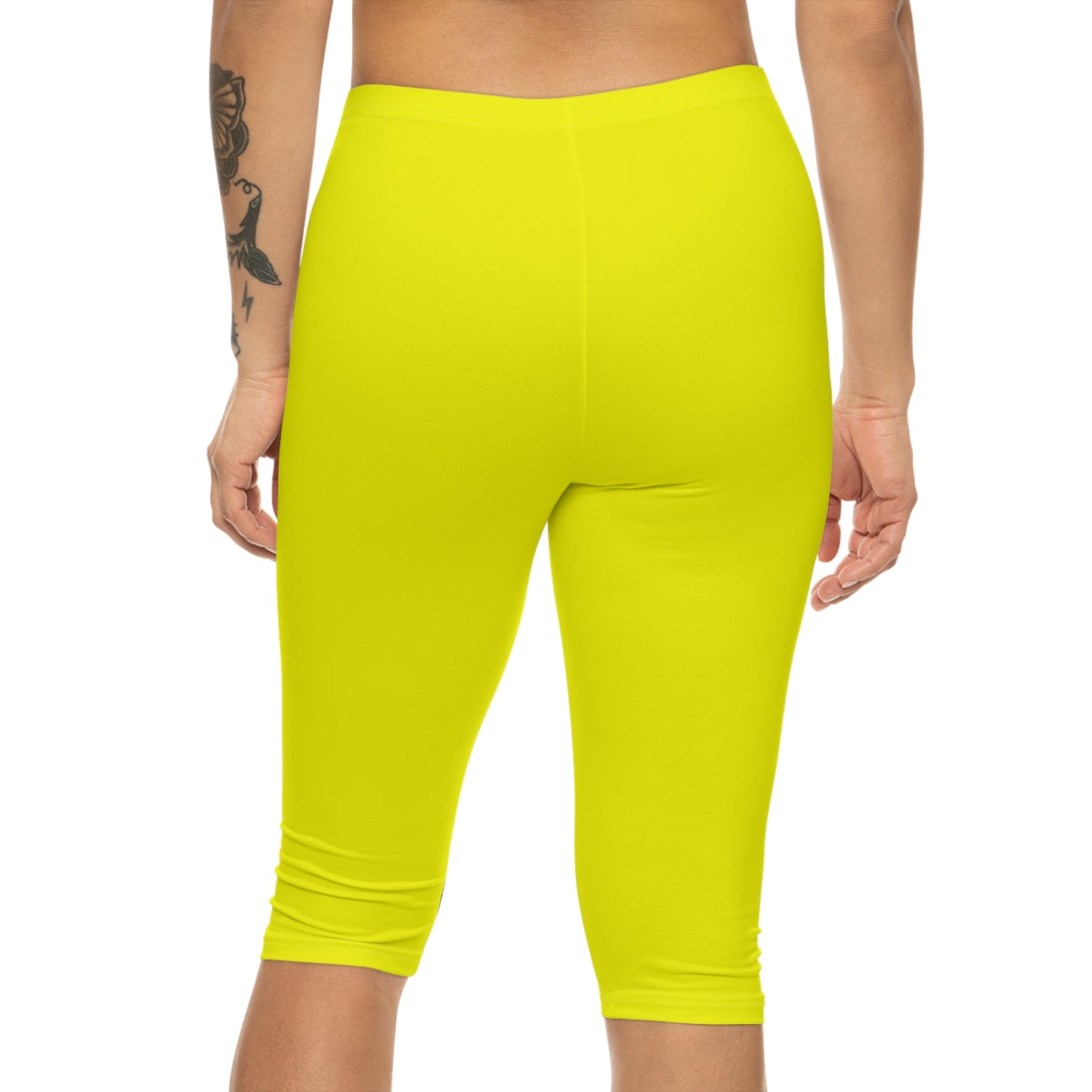 Neon Yellow FFFF00 - Capri Shorts