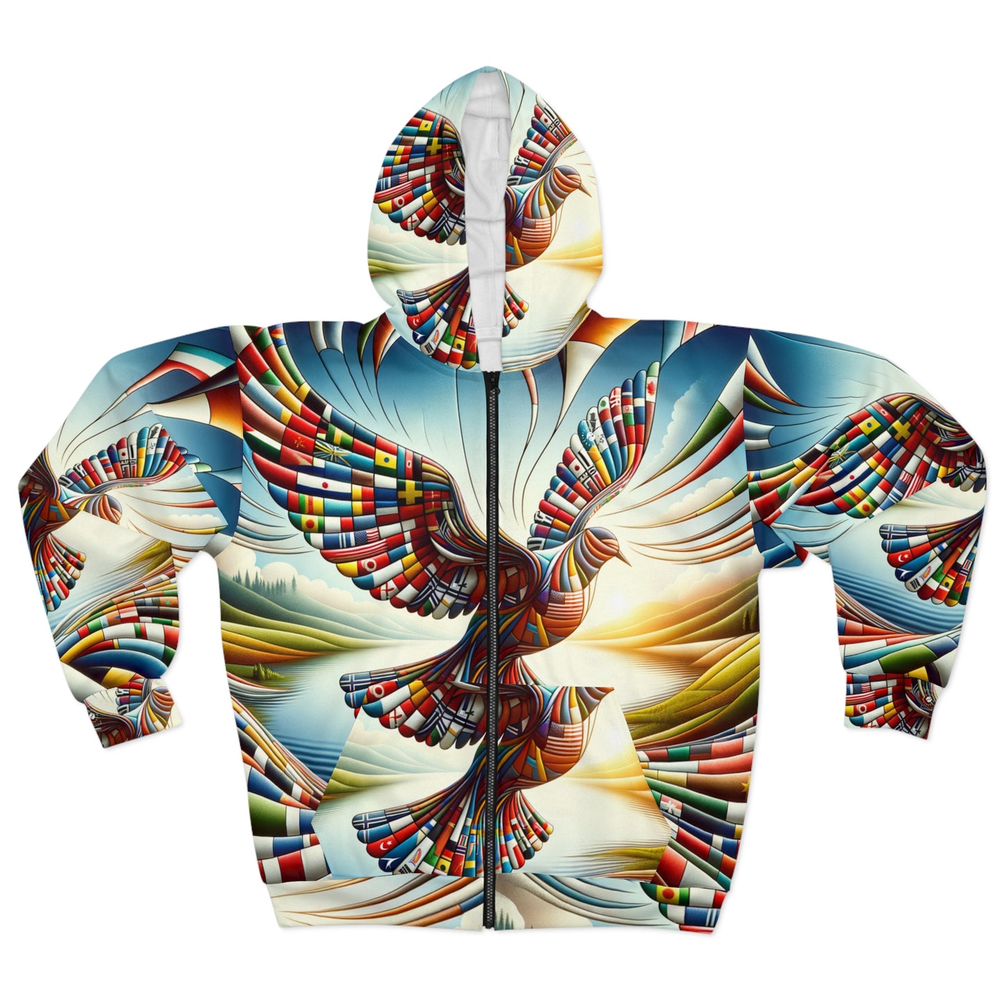 "Global Tapestry of Tranquility" - Zip Hoodie