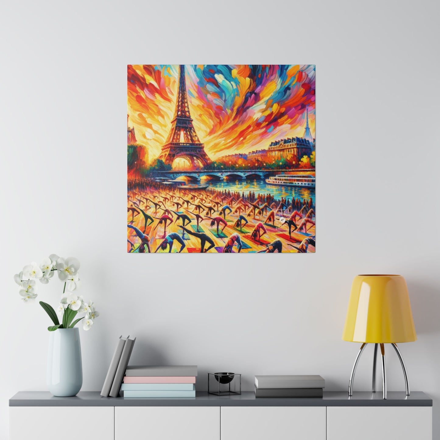 Parisian Yoga Chic - Art Print Canvas