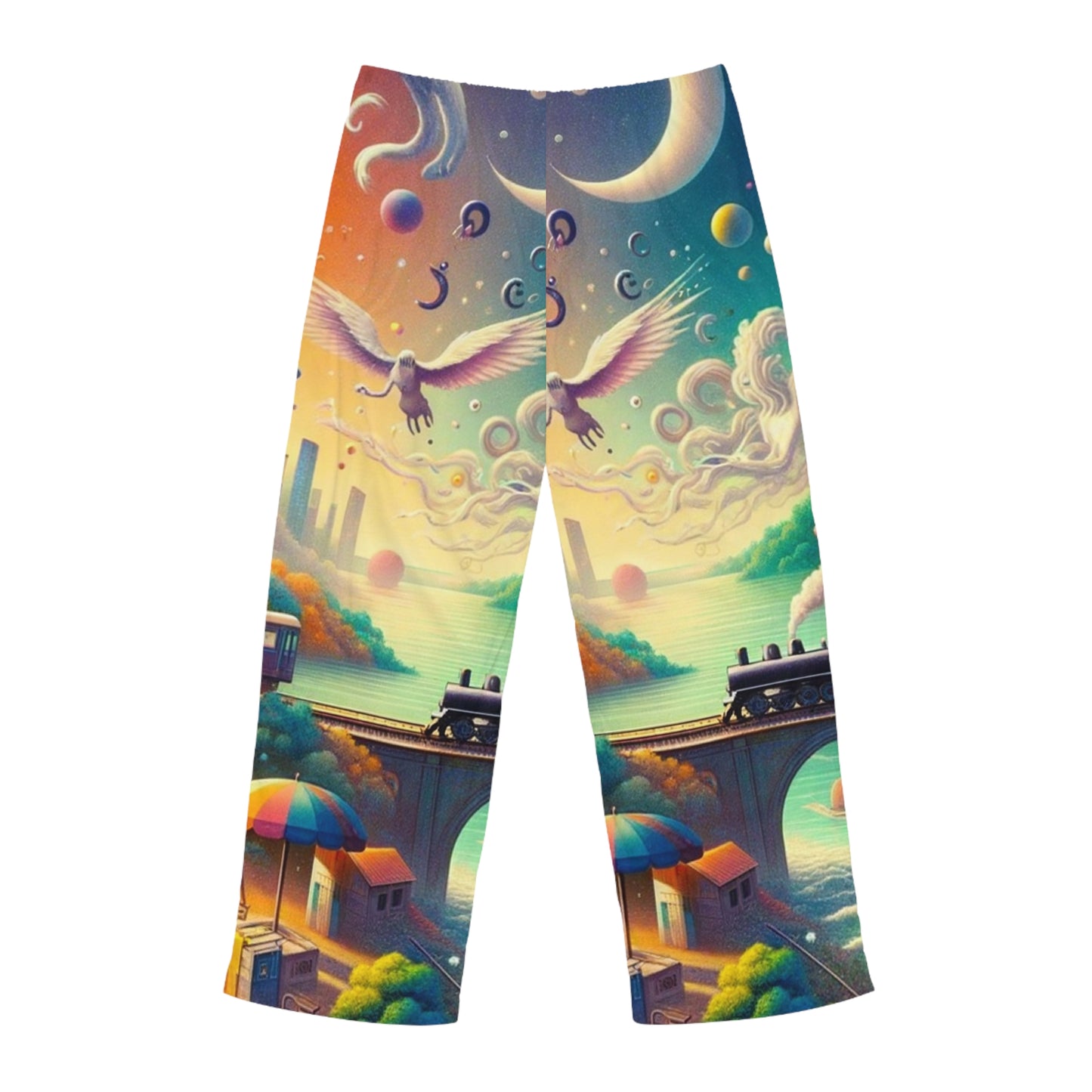 "Mirrors of Metaphor: A Murakami Odyssey" - men's Lounge Pants