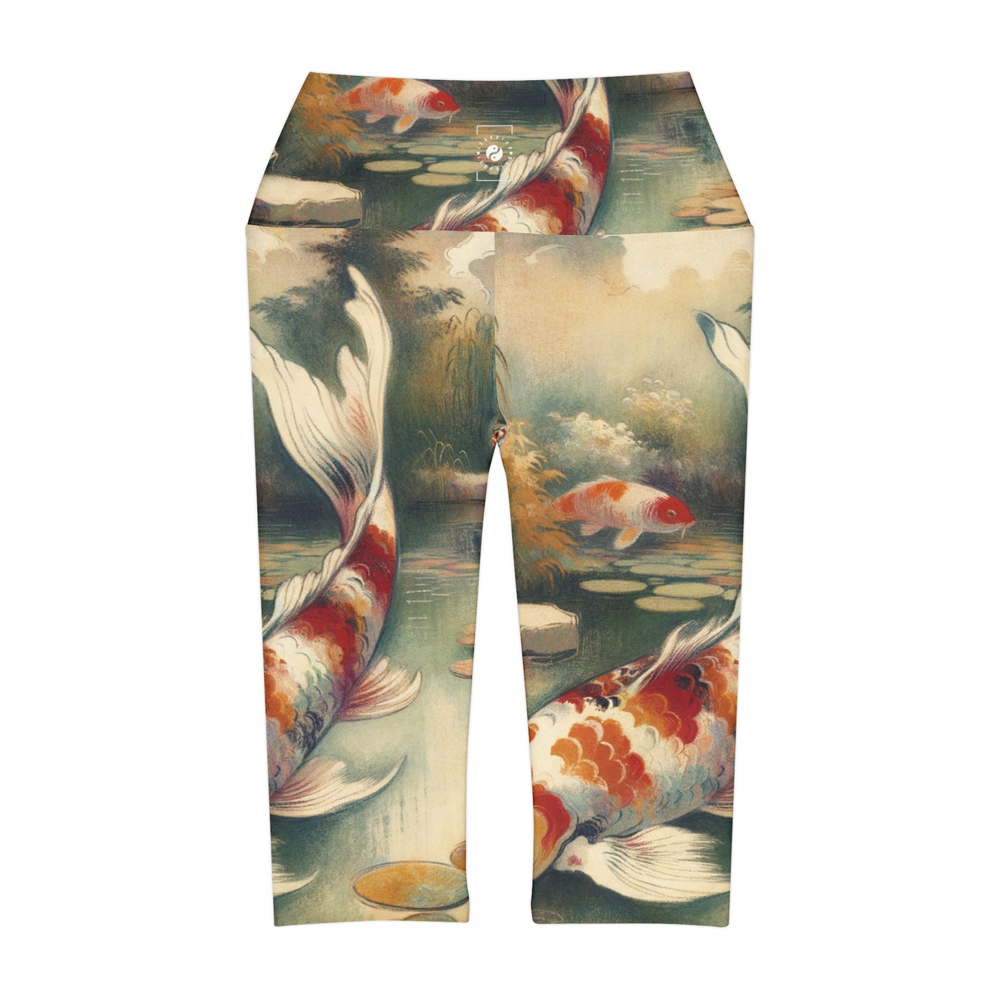 Koi Lily Pond - High Waisted Capri Leggings