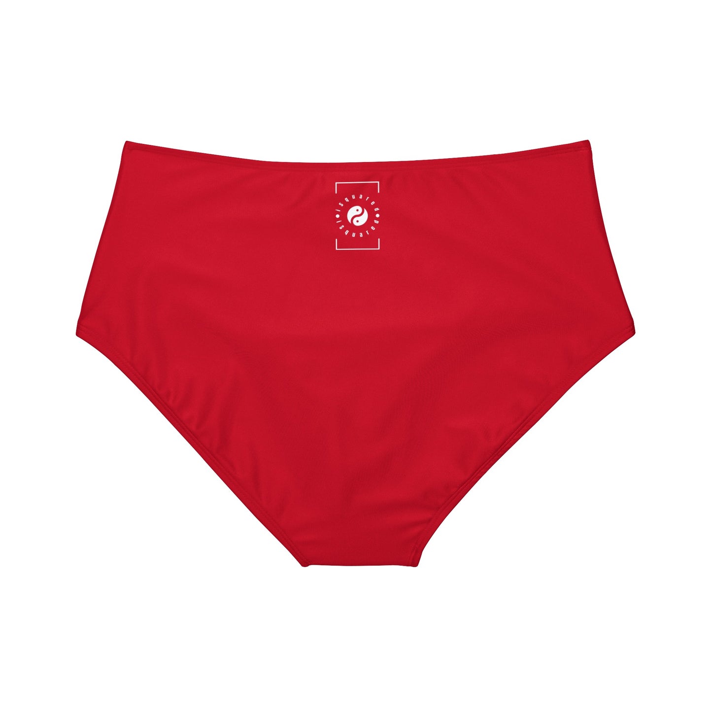 #D10927 Scarlet Red - High Waisted Bikini Bottom