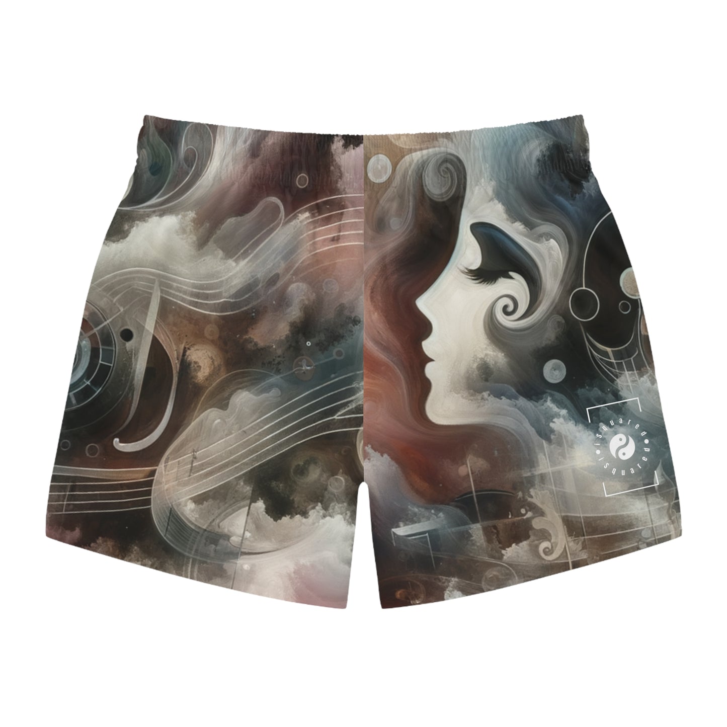 "Harmony of Descent: An Abstract Ode to La Traviata" - Swim Trunks for Men