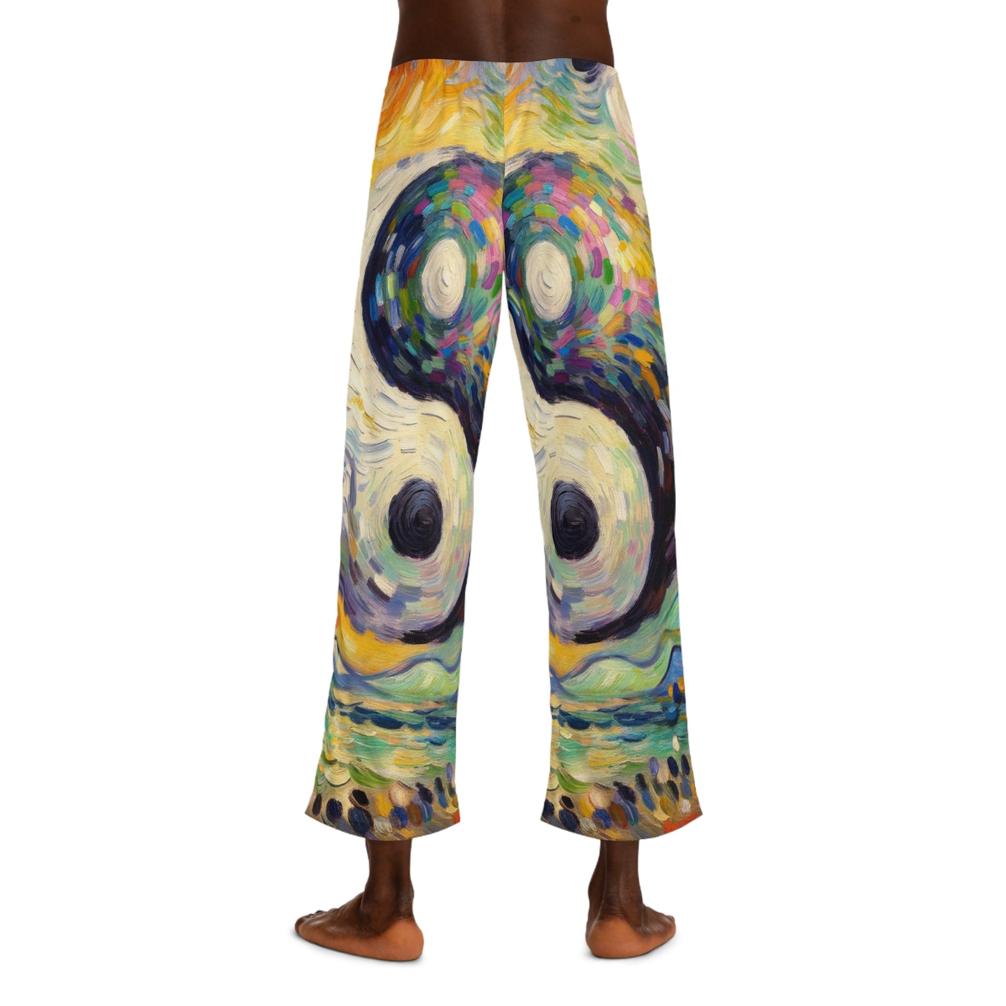 "Spectral Duality: An Impressionist Balance" - men's Lounge Pants