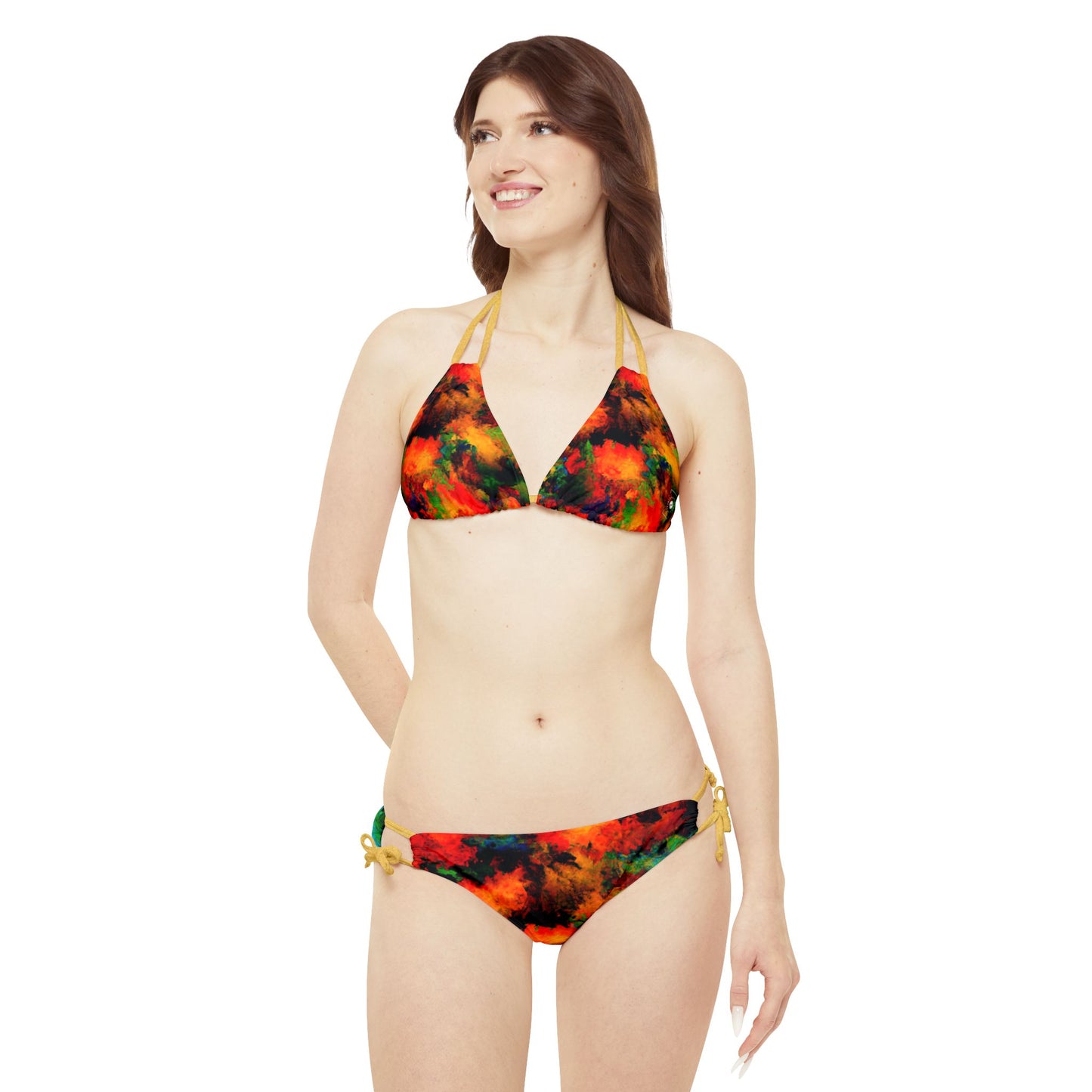 Luminous Whispers Symphony - Lace-up Bikini Set