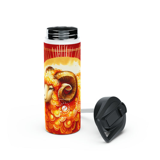 "Auspicious Gold of Divine Ewe: A Lunar New Year Revelry" - Water Bottle