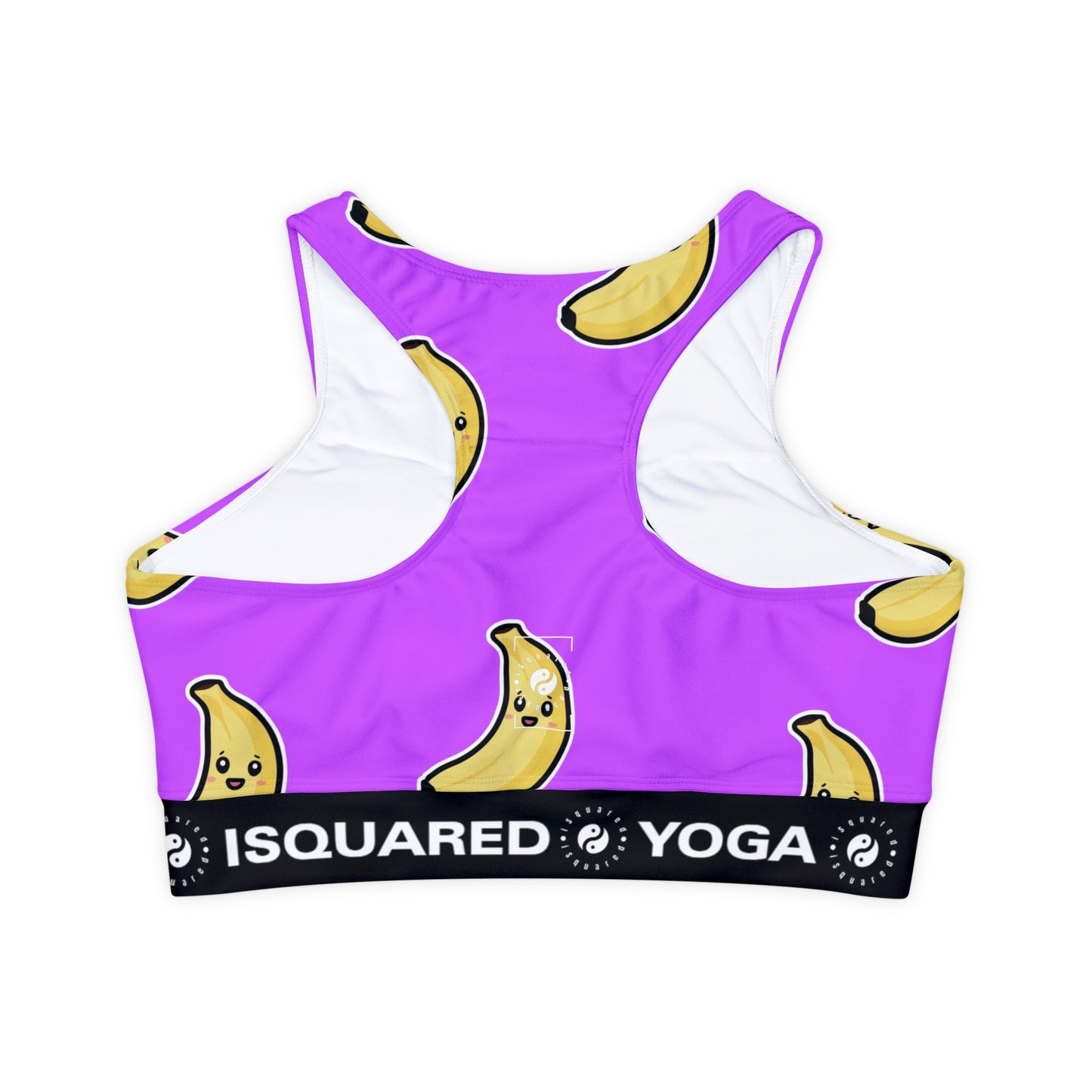 #D65BFF Purple + Banana - Lined & Padded Sports Bra