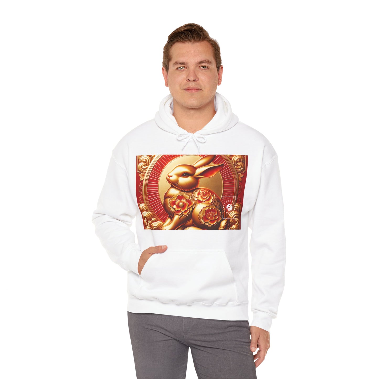 "Golden Blessings: Lunar Rabbit's Resplendence" - Hoodie