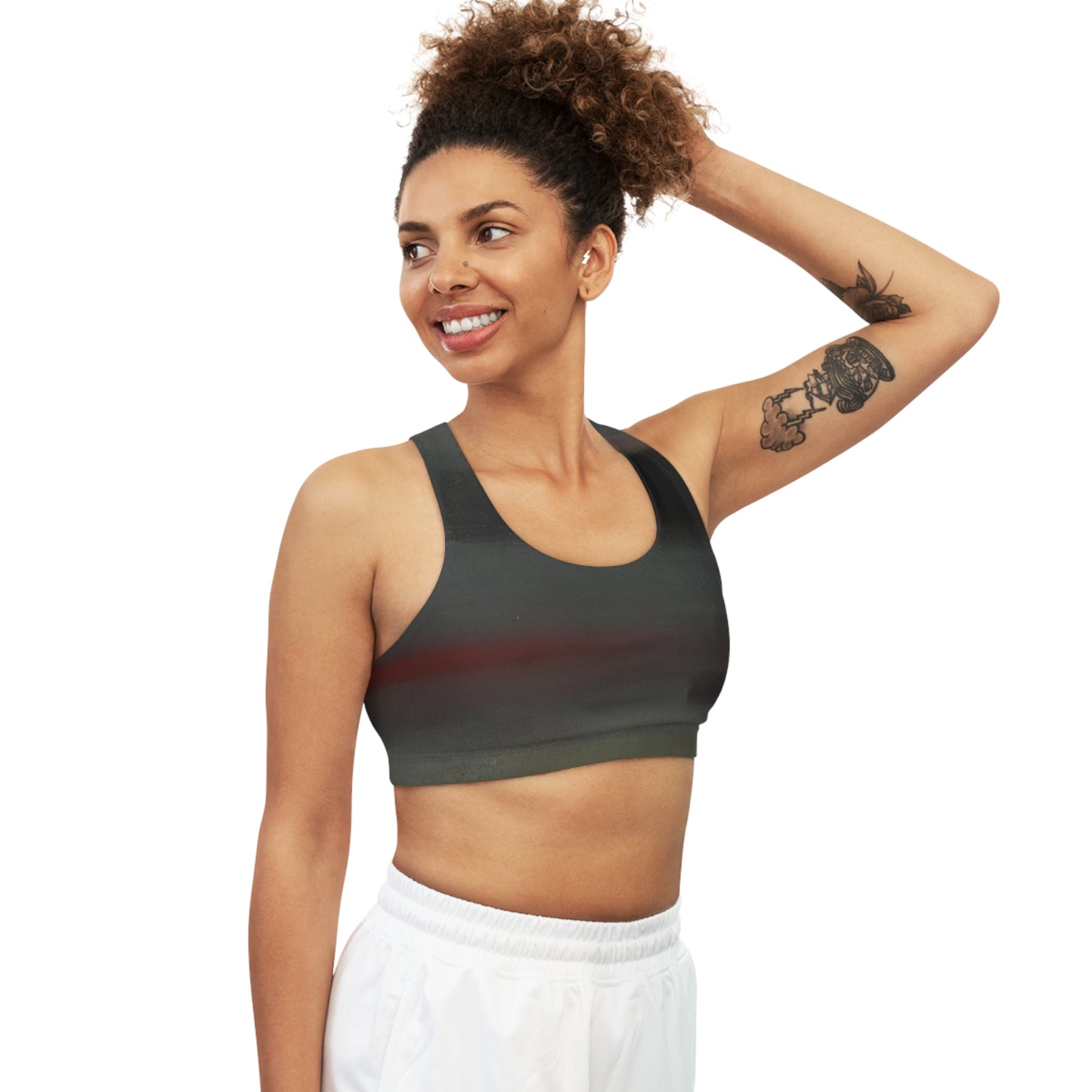 "Shadowed Harmony" - Seamless Sports Bra