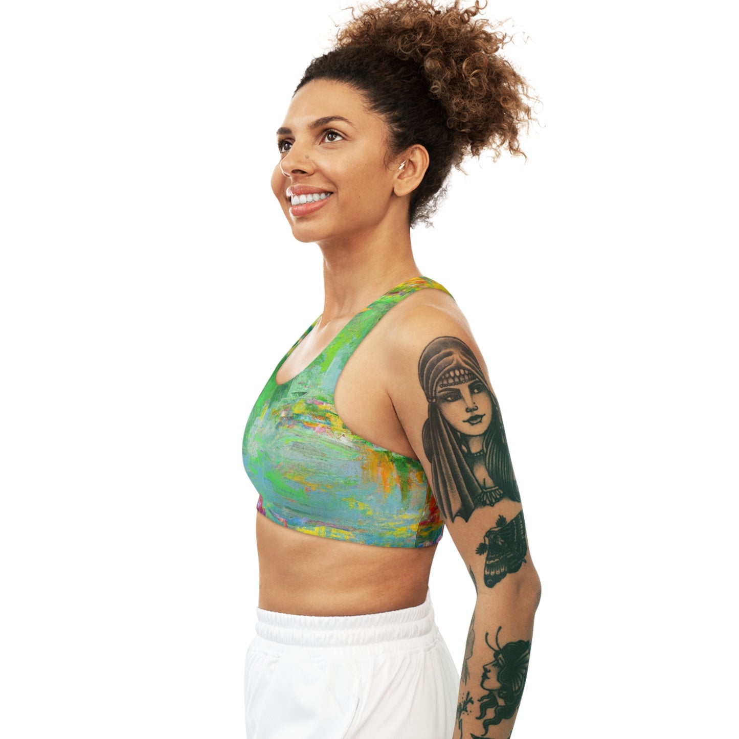 "Lily Aquarelle: Dusk Reflections" - Seamless Sports Bra