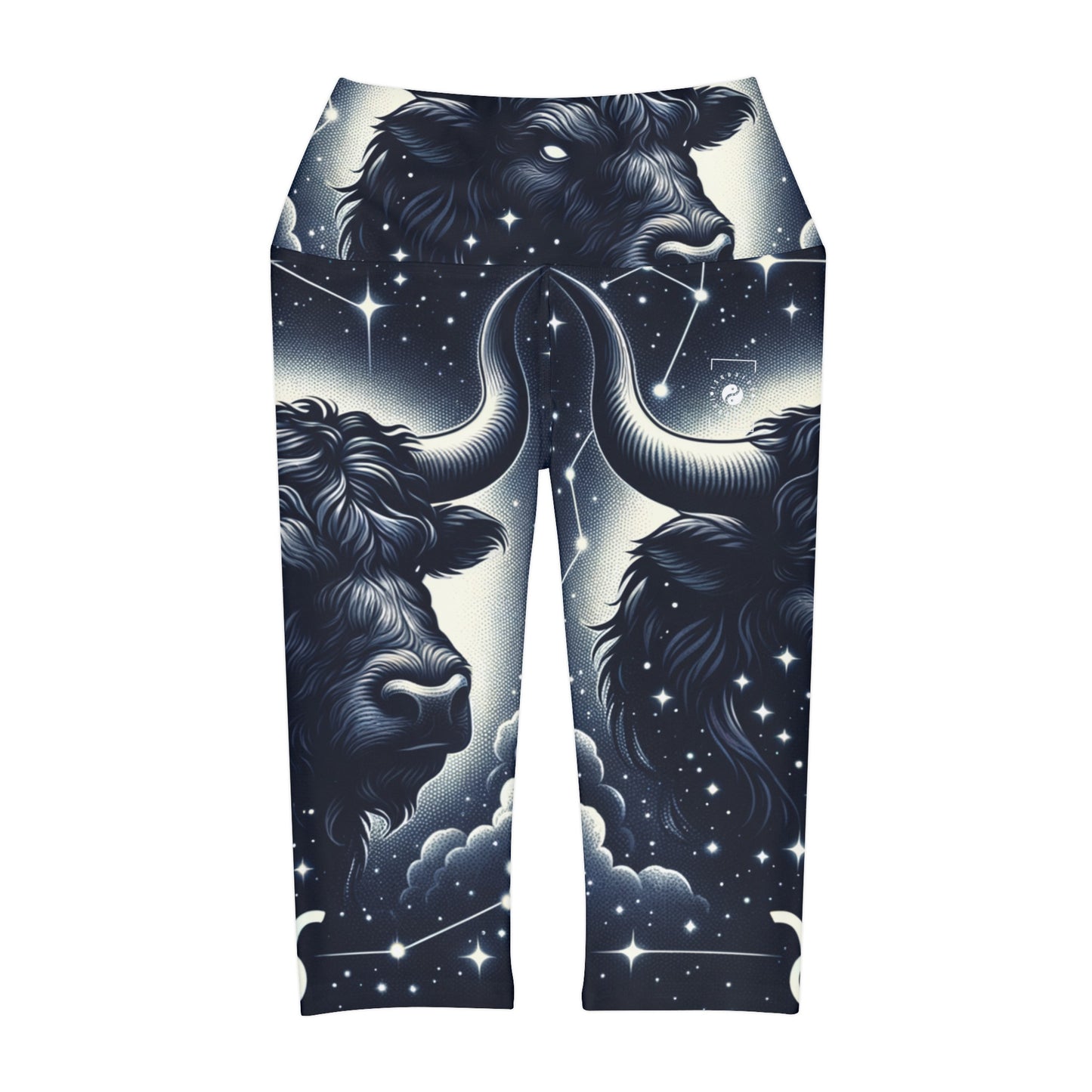 Celestial Taurine Constellation - High Waisted Capri Leggings