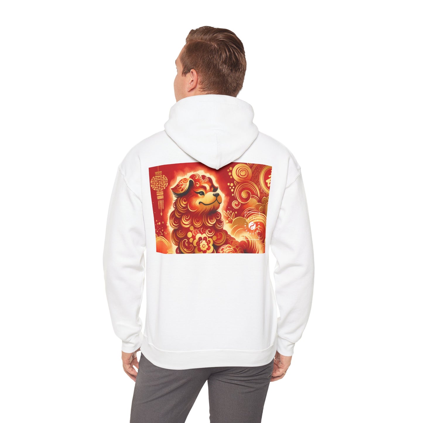 "Golden Canine Emissary on Crimson Tide: A Chinese New Year Odyssey" - Hoodie