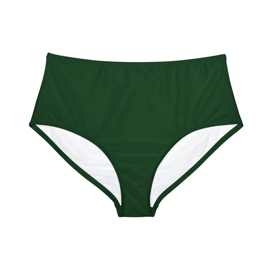 #153B1C Forest Green - High Waisted Bikini Bottom