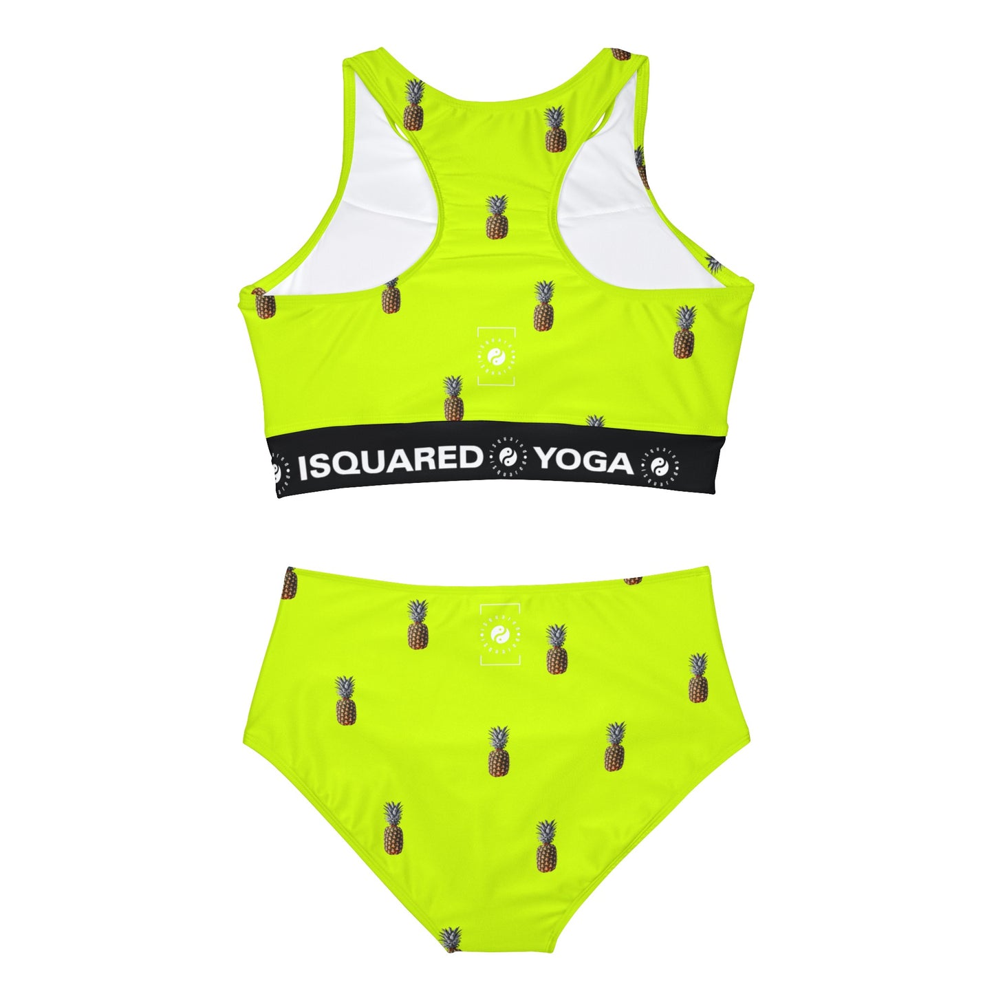 #D7FF11 Sharp Yellow + Pineapple - Hot Yoga Bikini Set