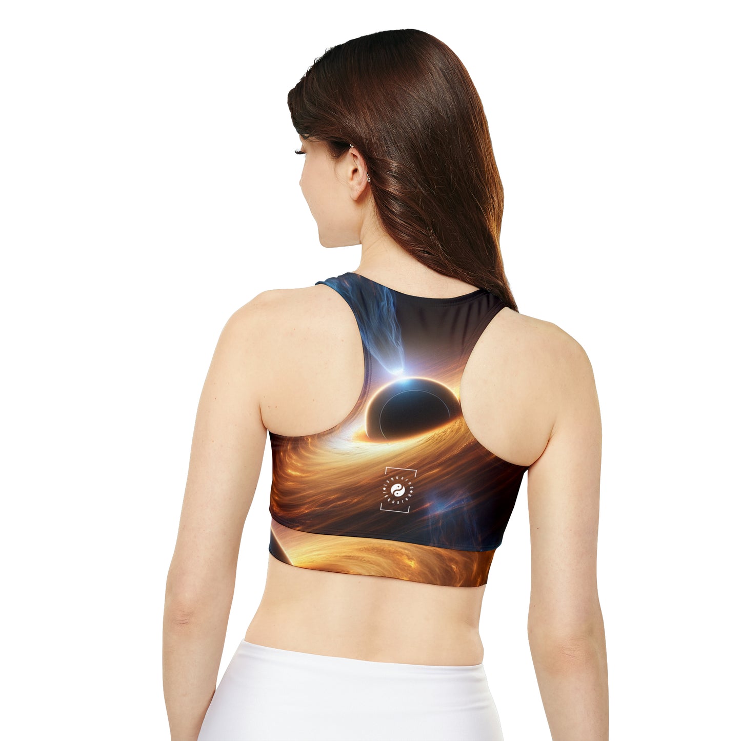 "Discs of Illumination: Black Hole Reverie" - Lined & Padded Sports Bra