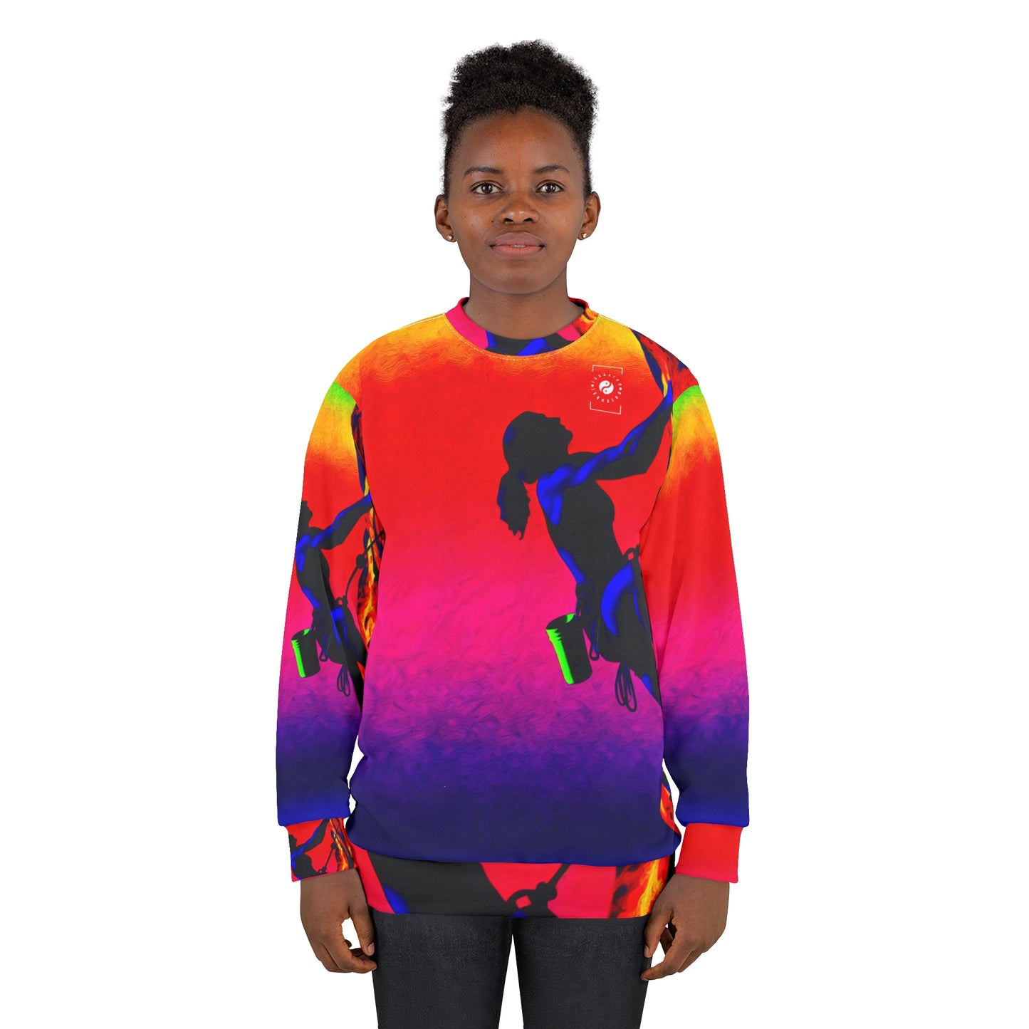 "Technicolour Ascent: The Digital Highline" - Unisex Sweatshirt