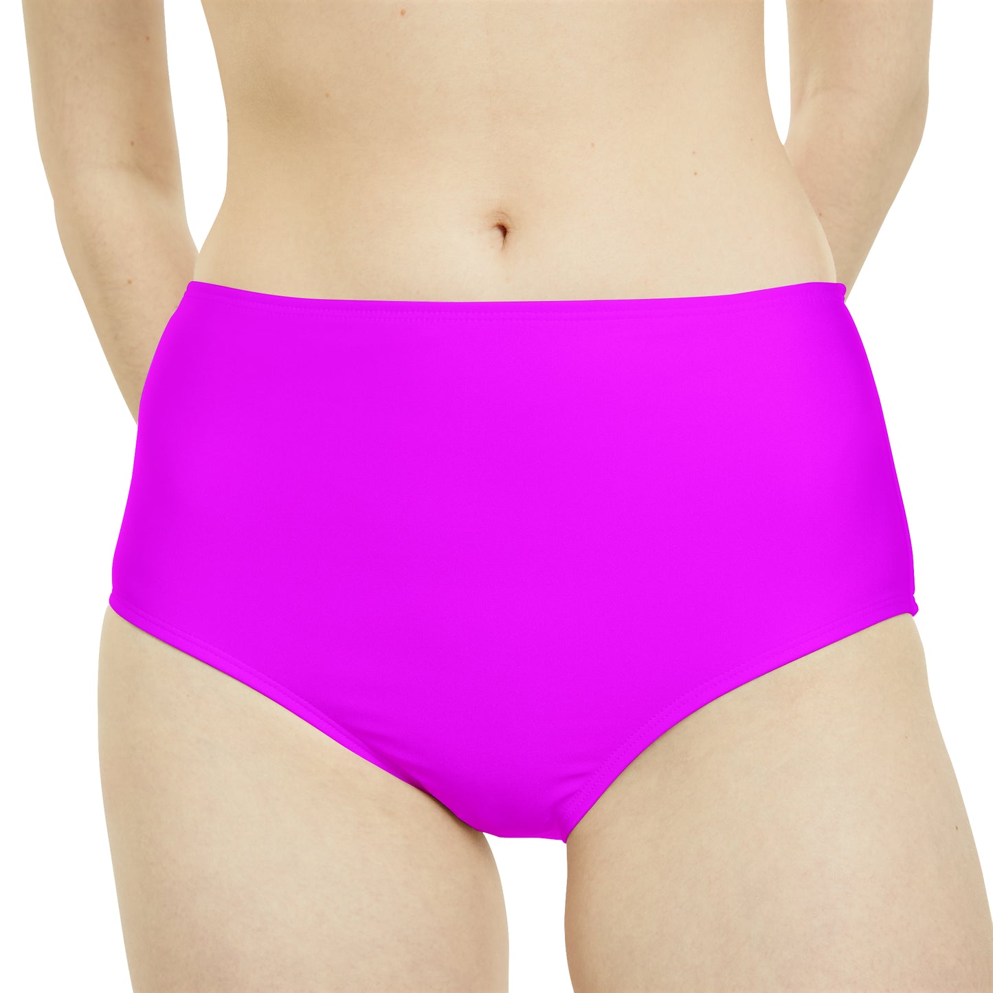 #f000ff Neon Purple - High Waisted Bikini Bottom