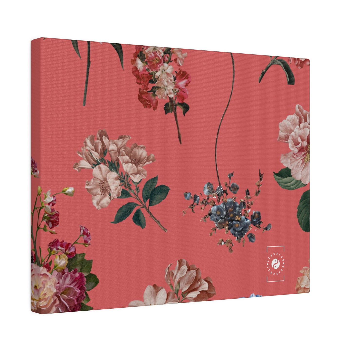 Botanicals on Coral - Art Print Canvas