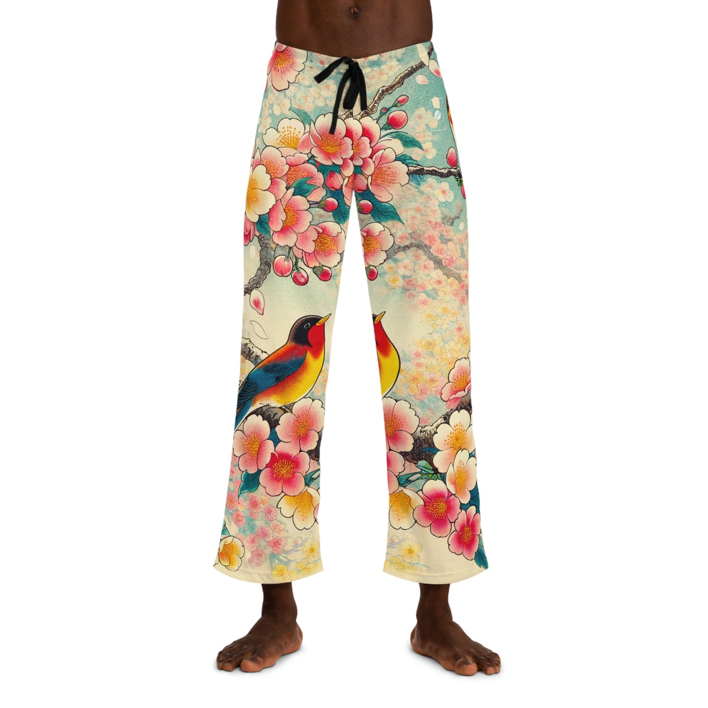 "Verdant Whispers: Sakura Chirping" - men's Lounge Pants