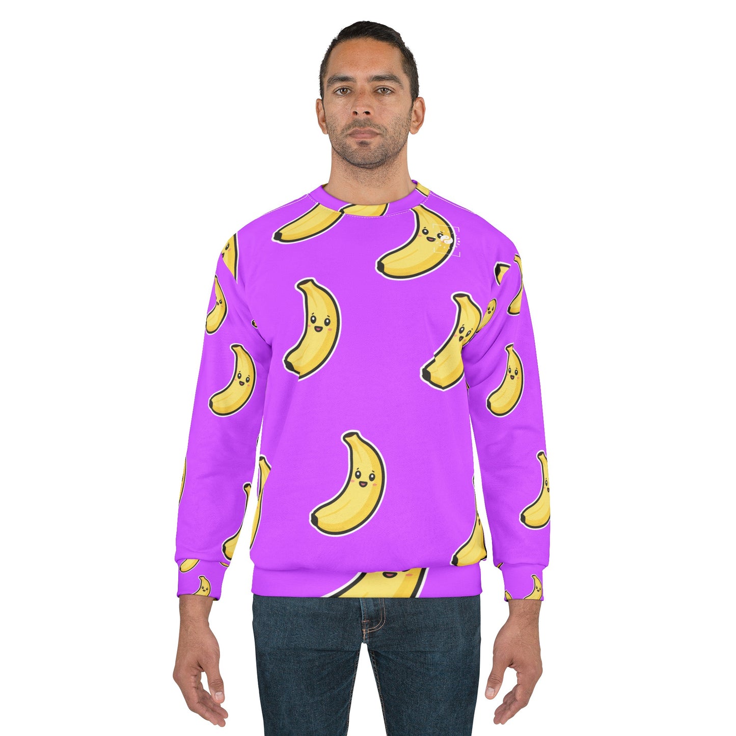 #D65BFF Purple + Banana - Unisex Sweatshirt