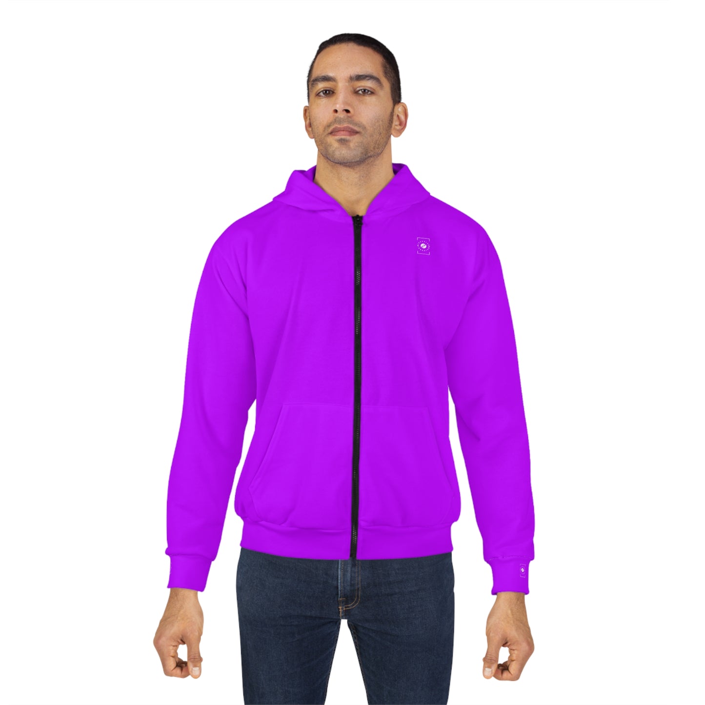 #BF00FF Violet électrique - Sweat à capuche zippé