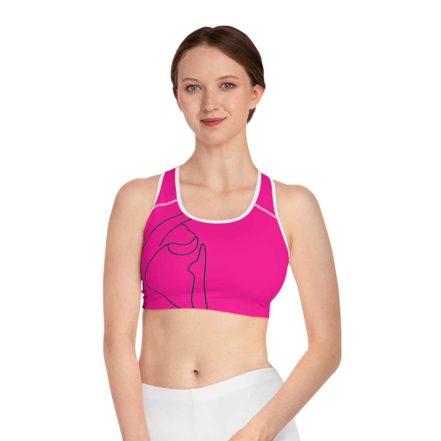 Line Art Pigeon Pose - High Performance Sports Bra