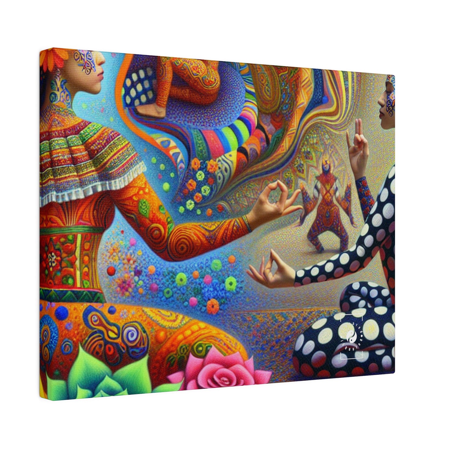 "Kahlo-Kusama Blossom Asanas: A Surreal Yoga Symphony" - Art Print Canvas