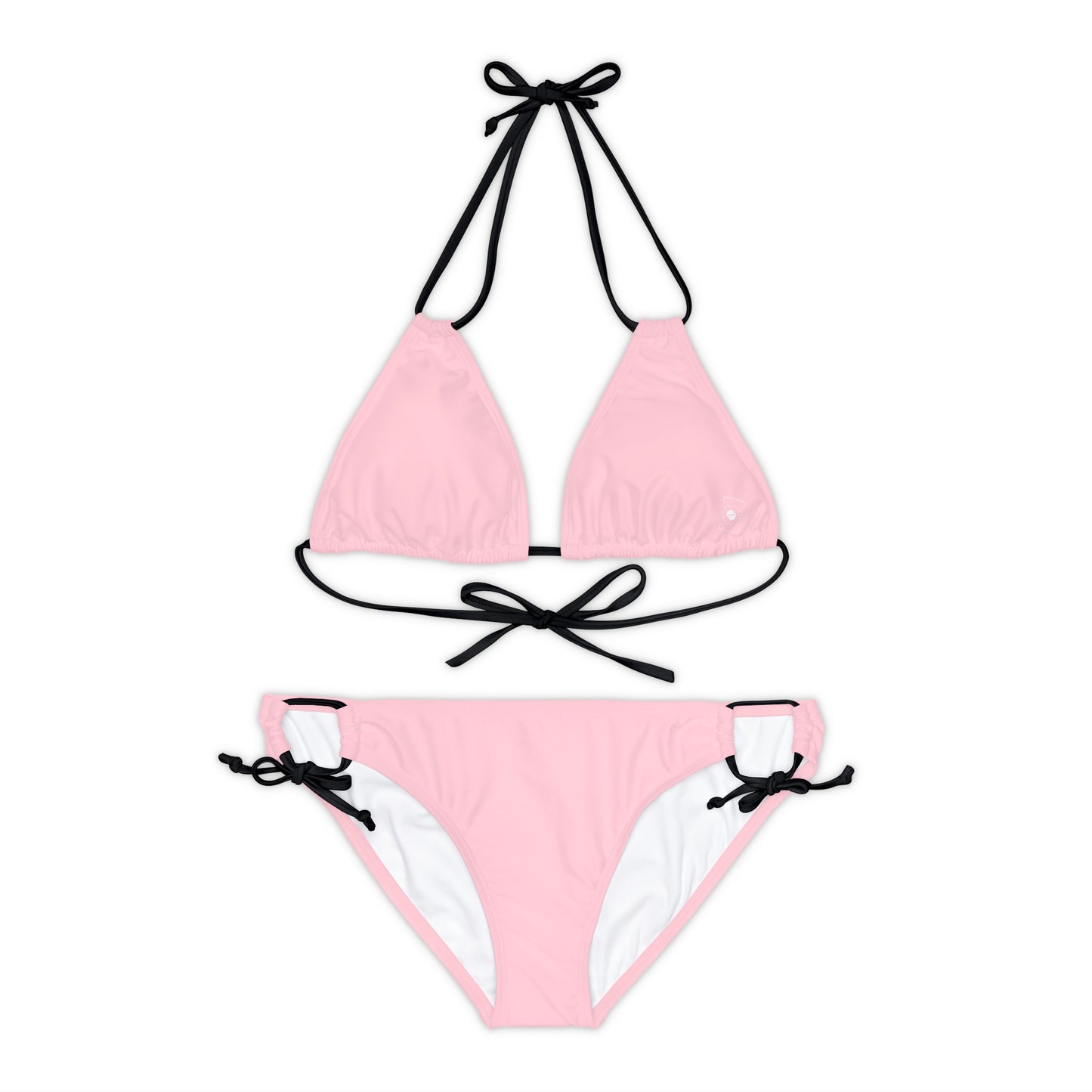 FFCCD4 Light Pink - Lace-up Bikini Set