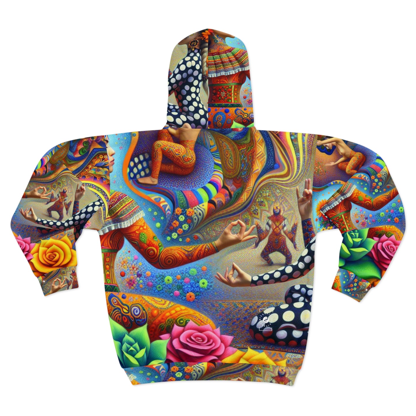 "Kahlo-Kusama Blossom Asanas: A Surreal Yoga Symphony" - Zip Hoodie