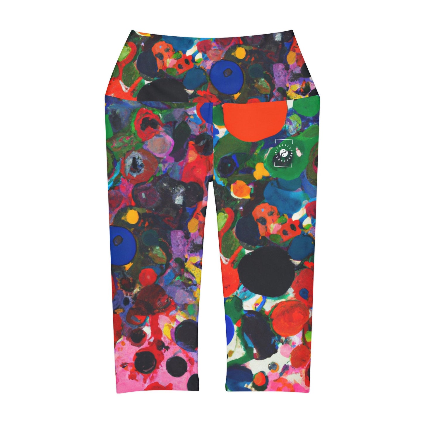 Ink drops meditation - High Waisted Capri Leggings