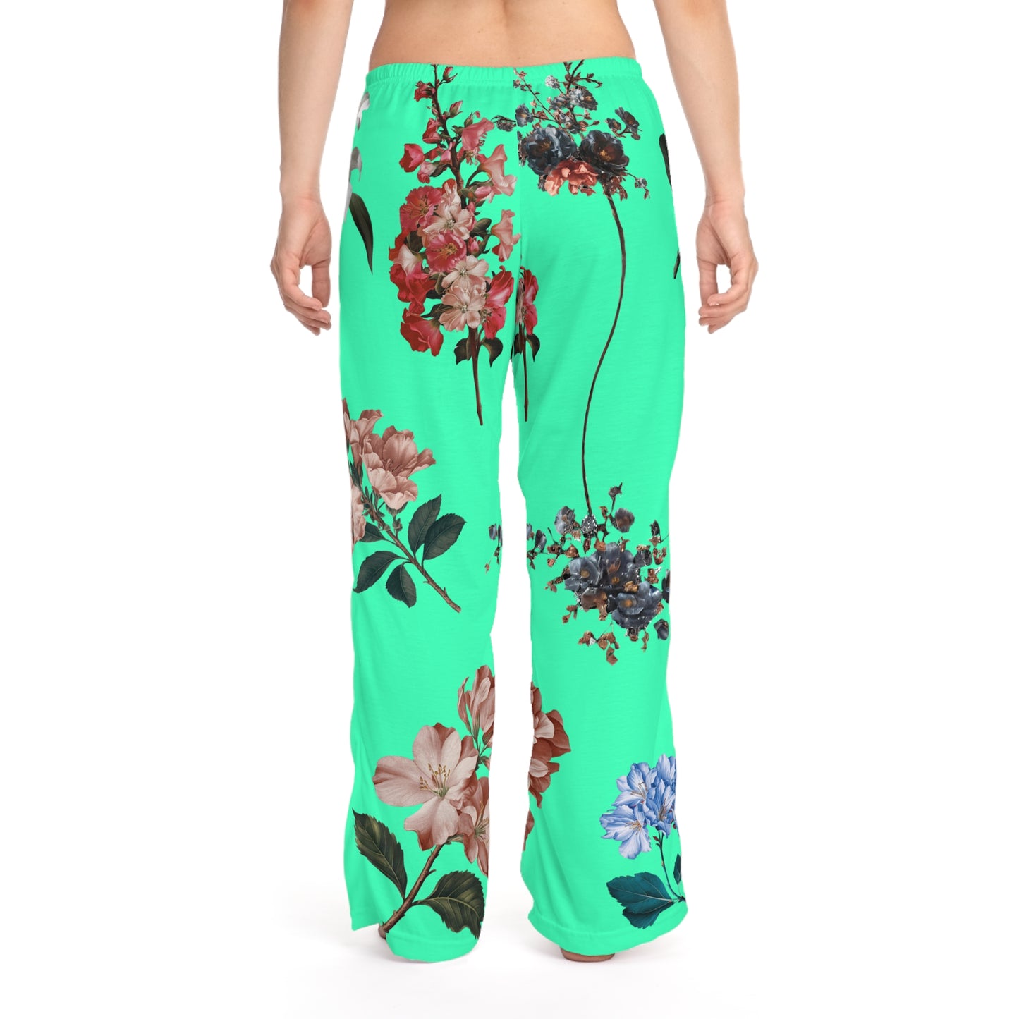 Botanicals on Turquoise - Pantalon lounge femme