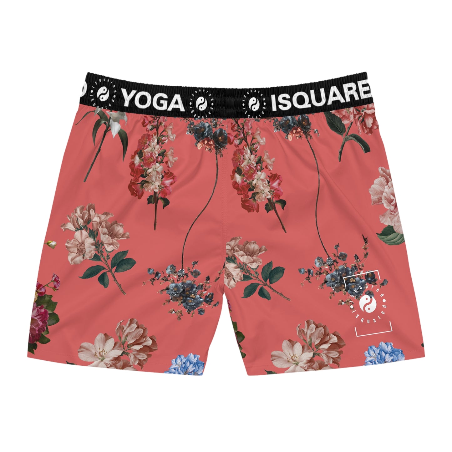 Botanicals on Coral - Swim Shorts (Mid-Length) for Men