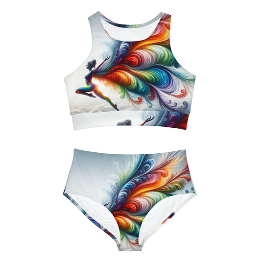 "Yogini's Rainbow Flight" - Hot Yoga Bikini Set