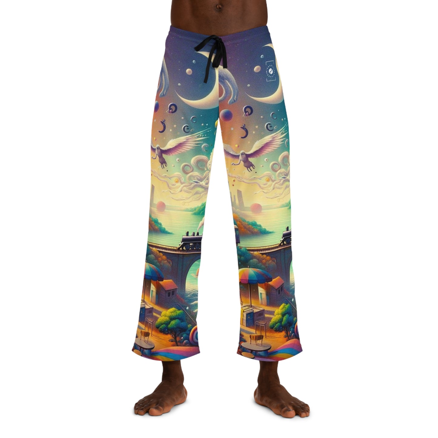 "Mirrors of Metaphor: A Murakami Odyssey" - men's Lounge Pants