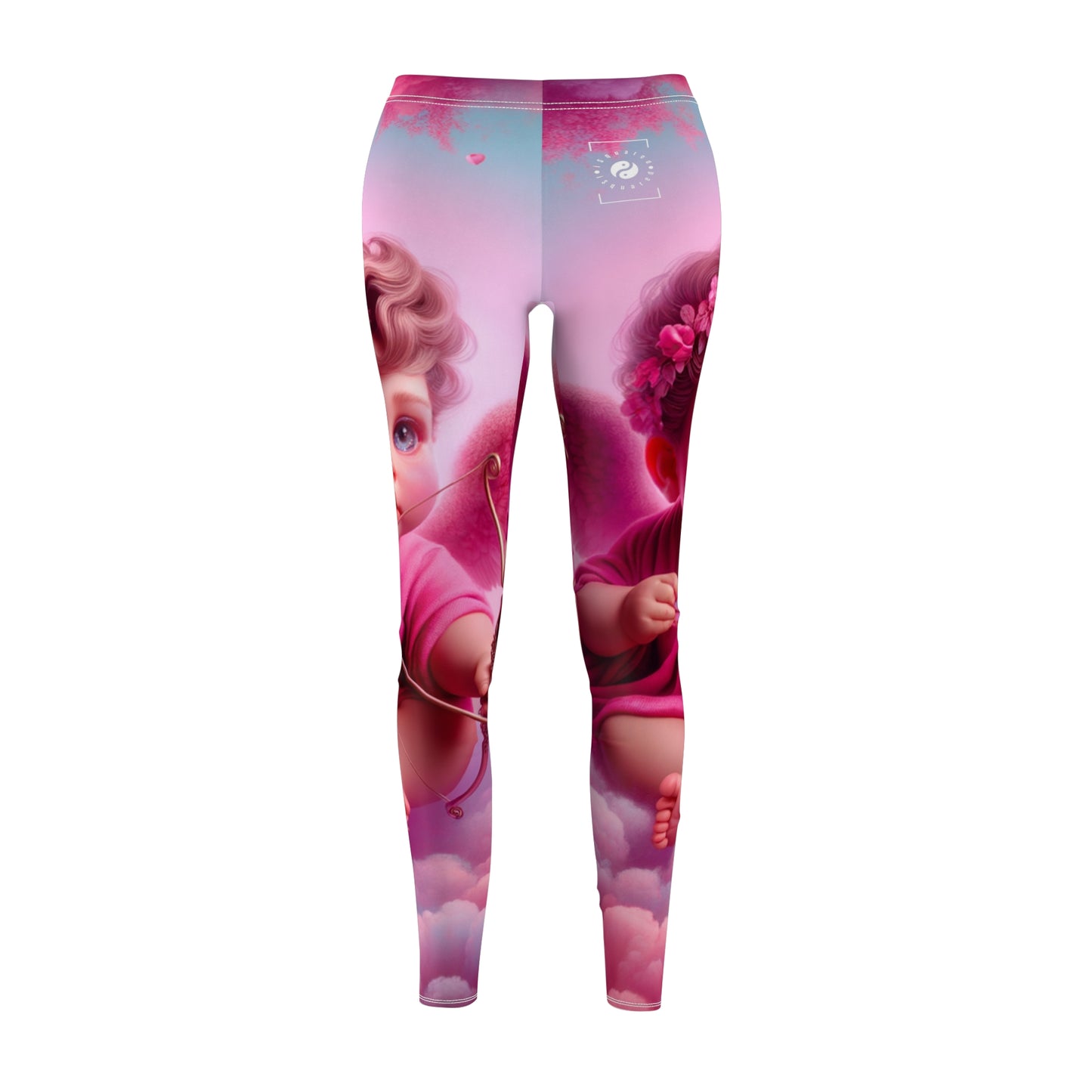 "Bold Blush: A Cupid's Love Affair" - Casual Leggings