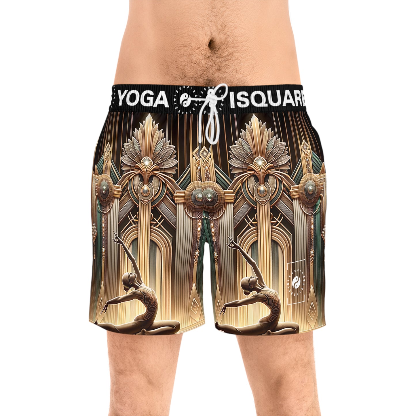 "Deco Serenity: A Fusion of Opulence and Zen" - Swim Shorts (Mid-Length) for Men