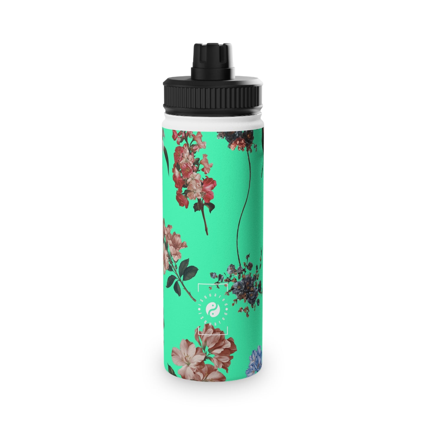 Botanicals on Turquoise - Sports Water Bottle