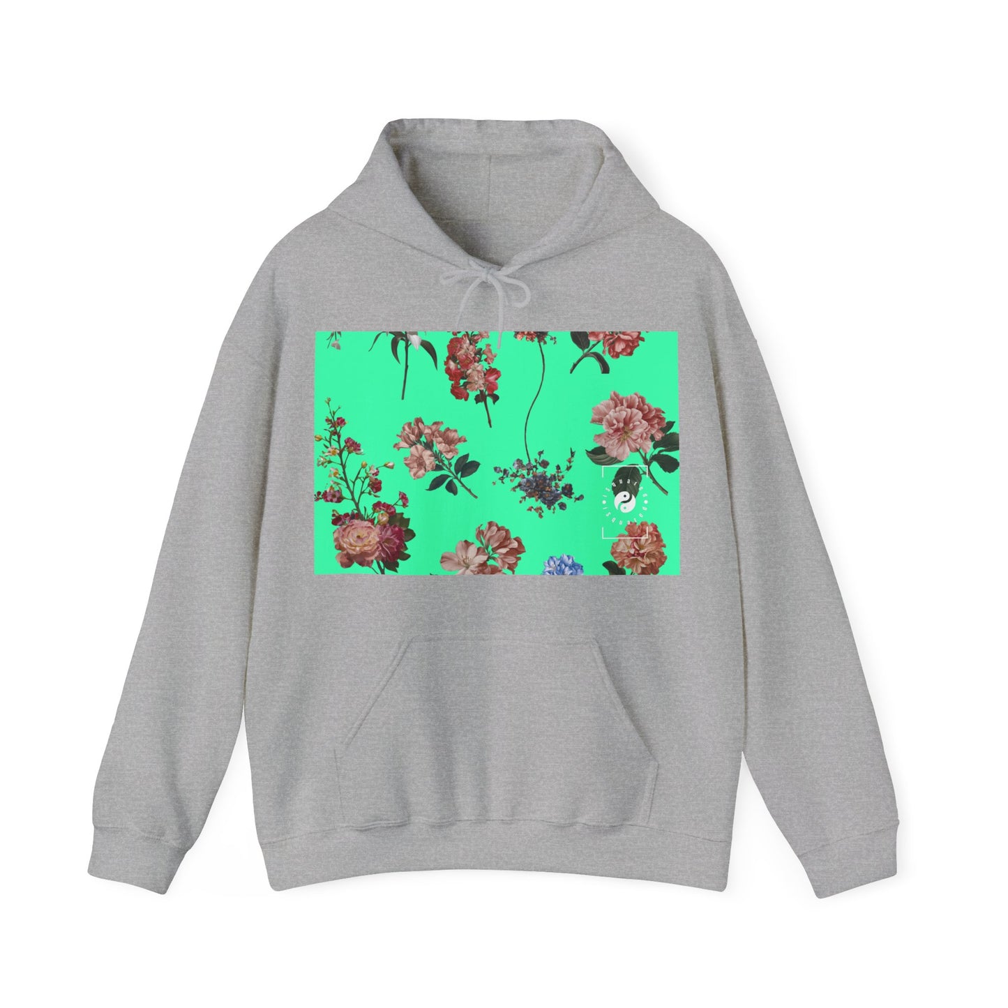 Botanicals on Turquoise - Hoodie