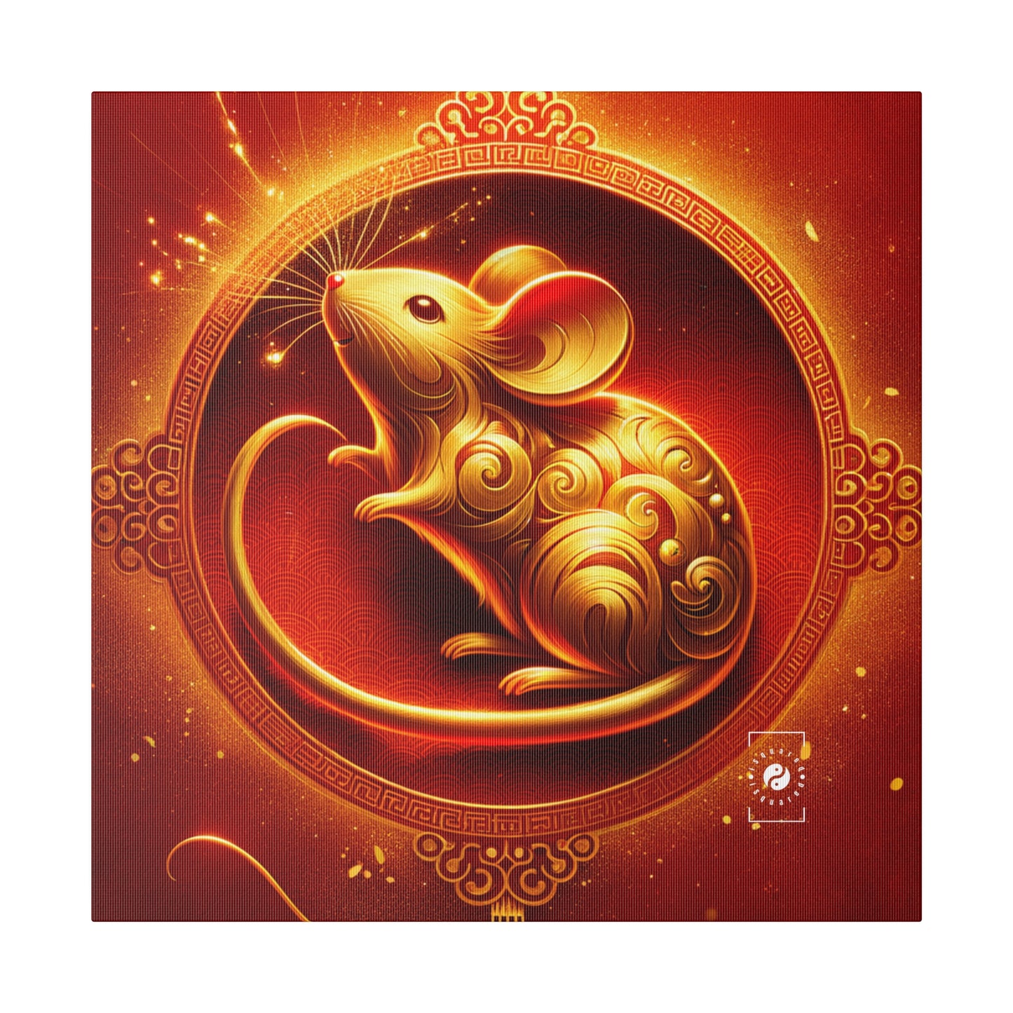 "Golden Emissary: A Lunar New Year's Tribute" - Art Print Canvas