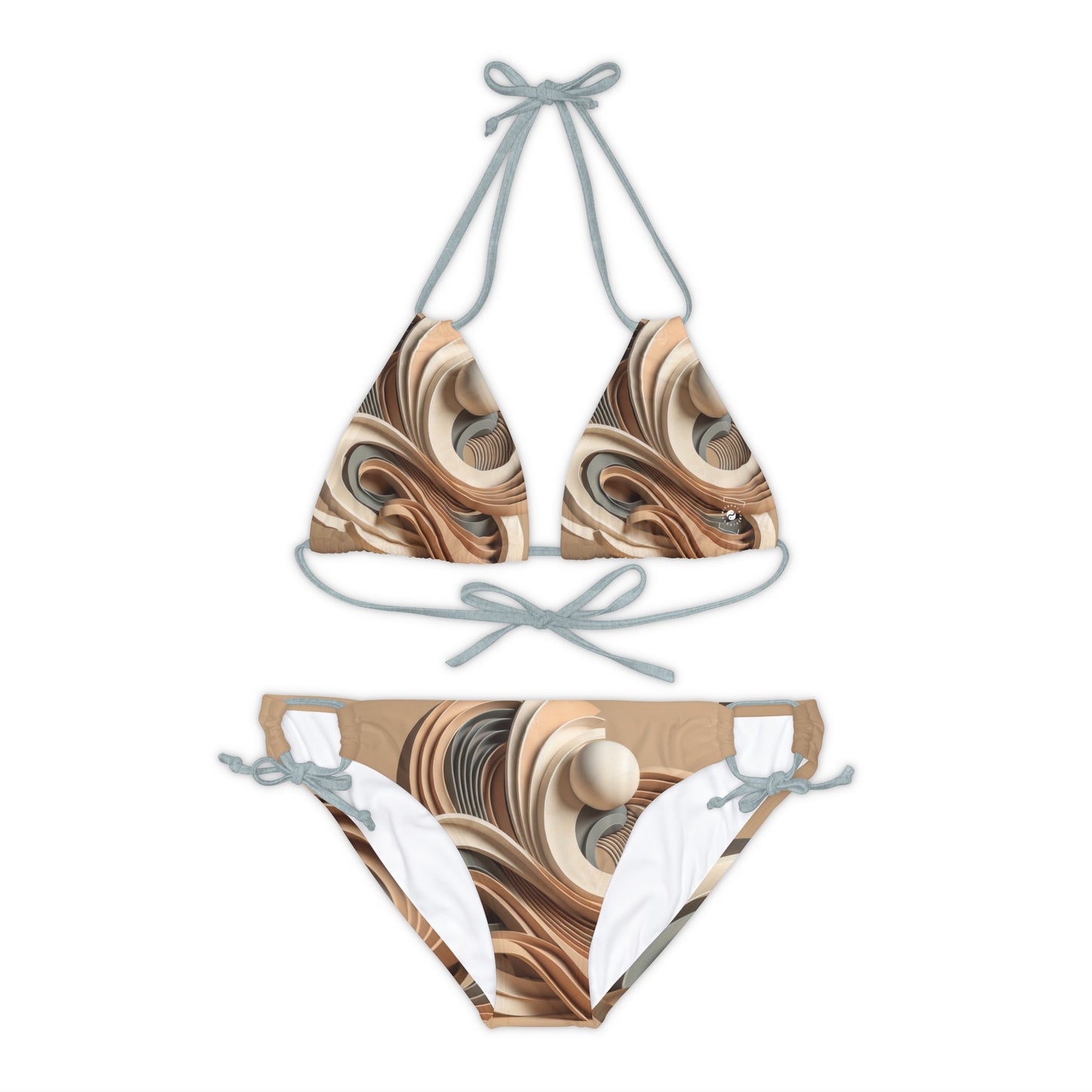 "Hepworth Hues: An Earth Tone Symphony" - Lace-up Bikini Set