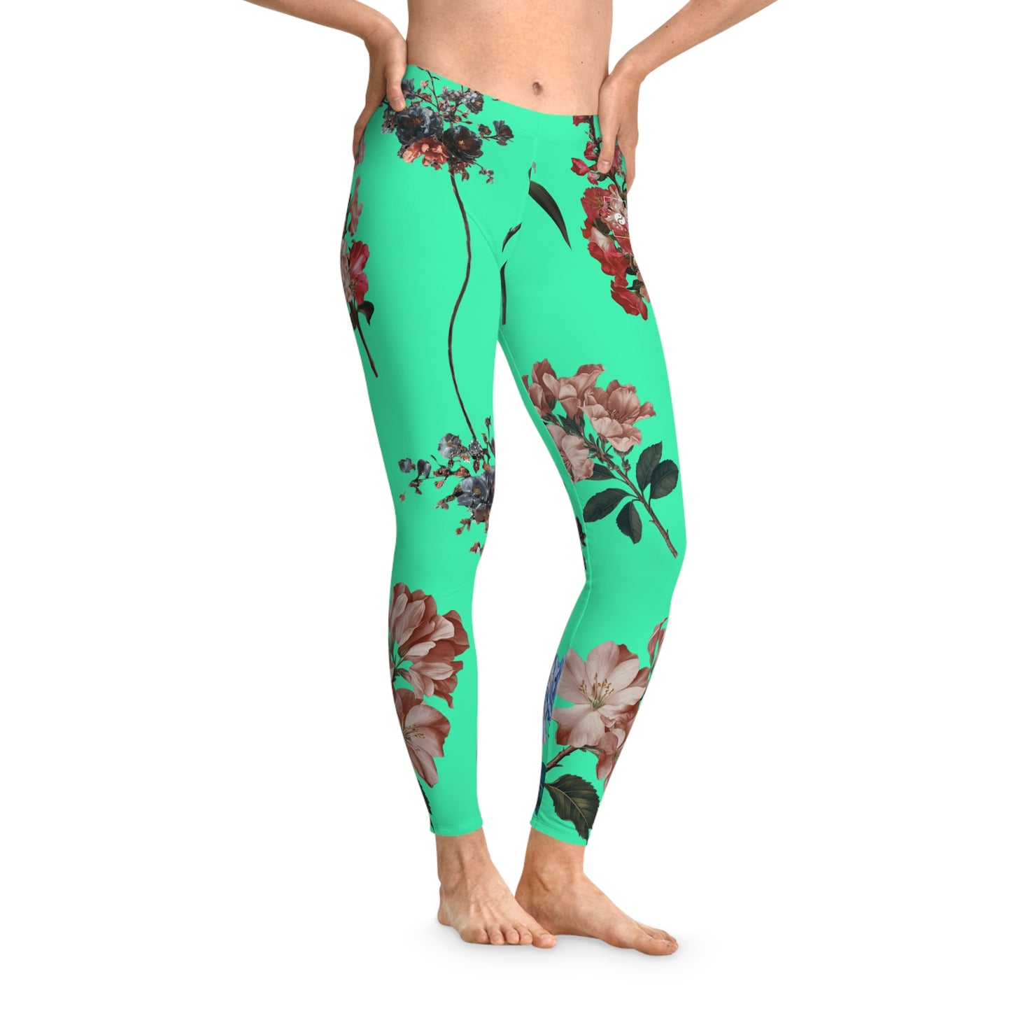 Botanicals on Turquoise - Unisex Tights